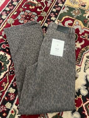 Ella Leopard-Print Men’s Jeans — Gray